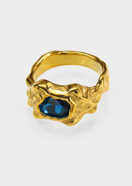 Ring Solenne Blue – 18k gullbelagt
