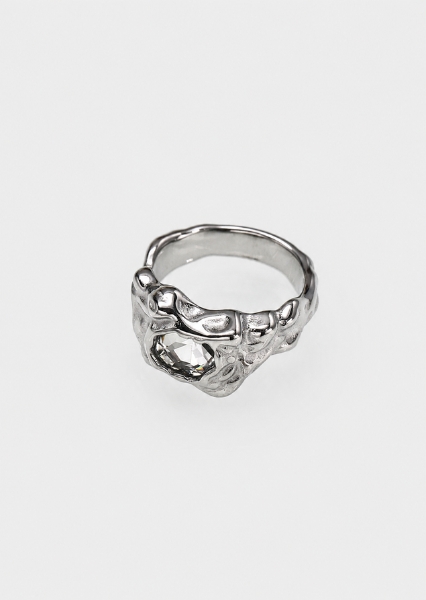 Ring Solenne White – Sølvbelagt