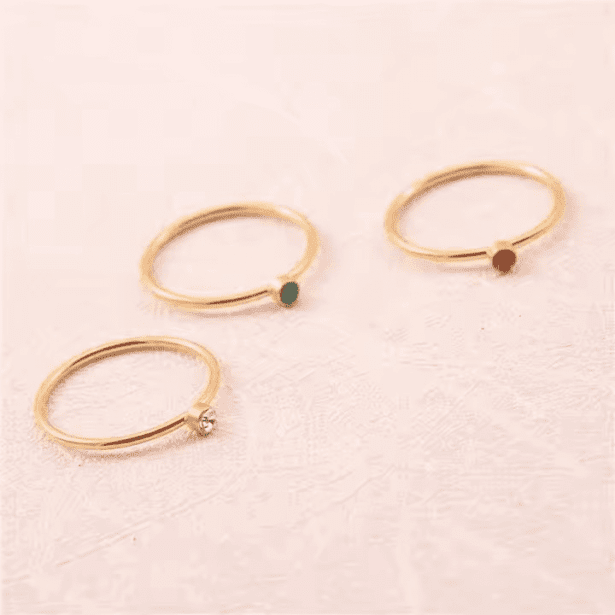 Trinity Prisma Ring - 18k Gullbelagt