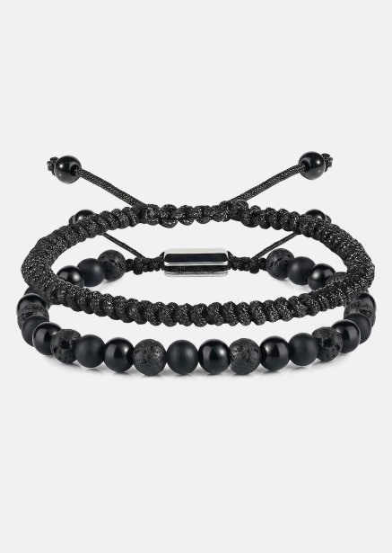 Perlearmbånd Obsidian Knot