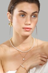 Halskjede Duo Pearl & Gold - 18k Gullbelagt