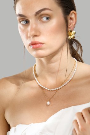 Halskjede Duo Pearl & Gold - 18k Gullbelagt