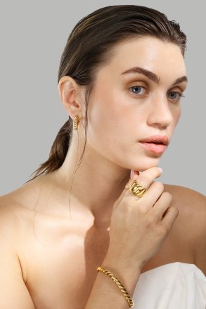 Øredobber Twisted Heart – 18k Gullbelagte