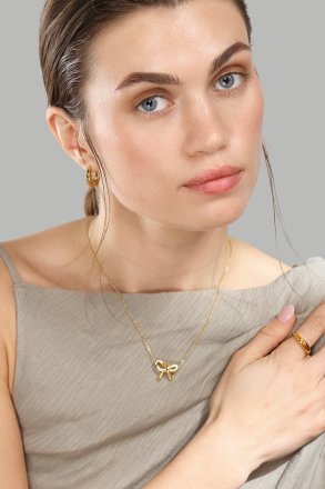 Halskjede Golden Bow - 18k Gullbelagt