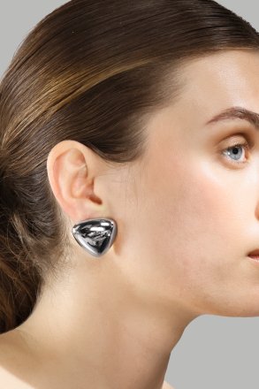 Øredobber Bold Curve – Sølvbelagte