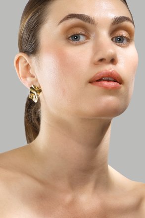 Øredobb Golden Ripple Studs - 18k Gullbelagt