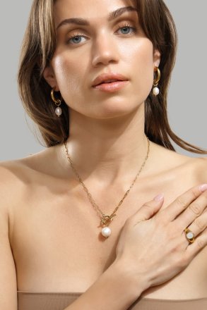 Øredobb Pearl Drop - 18k Gullbelagt