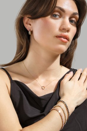 Øredobb Multicolor Crystal Bold Hoops - 18k Gullbelagt