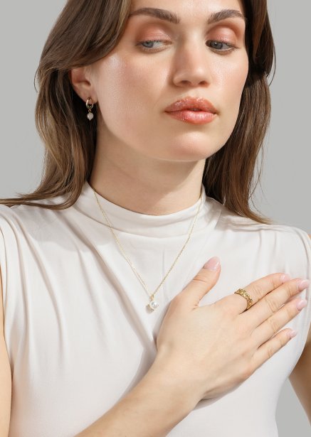 Kjede North Pearl - 18k Gullbelagt