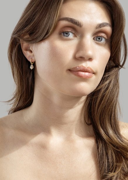 Pearl Charm Øredobber – 18k Gold Plated