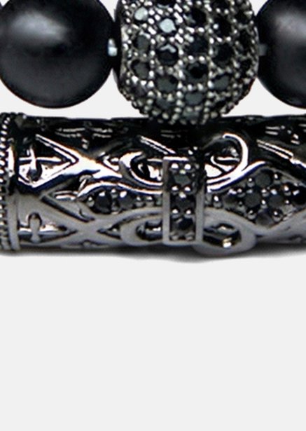 Perlearmbånd Obsidian Crown
