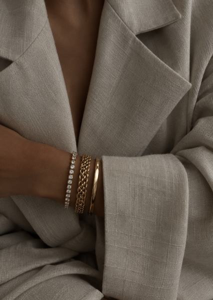 Armbånd Gloria Band 4mm - 18k Gullbelagt