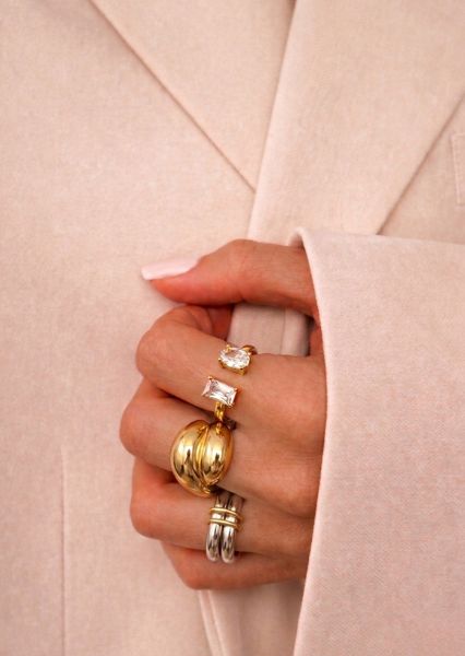 Ring Bold Flow - 18k Gullbelagt