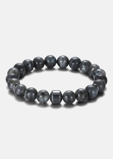 Perlearmbånd Obsidian Charm