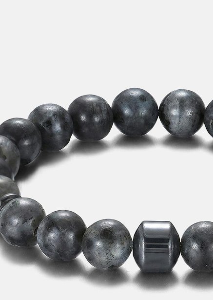 Perlearmbånd Obsidian Charm