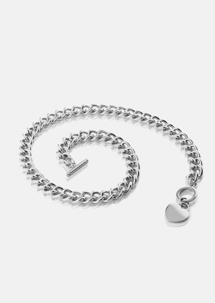Luxe Circle Charm Necklace - Sølvbelagt