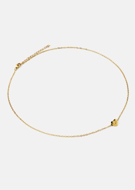 Halskjede Heart Letter A-N - 18k Gold Plated