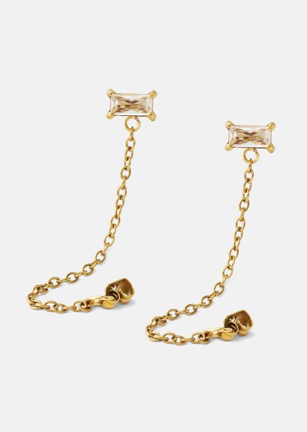 Øredobb Light Crystal Drip - 18k Gullbelagt