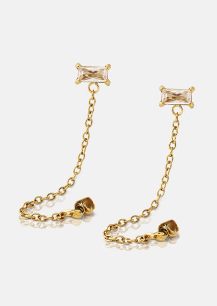 Øredobb Light Crystal Drip - 18k Gullbelagt