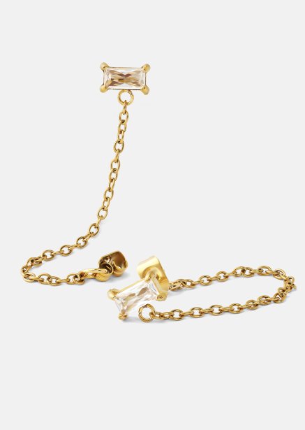Øredobb Light Crystal Drip - 18k Gullbelagt
