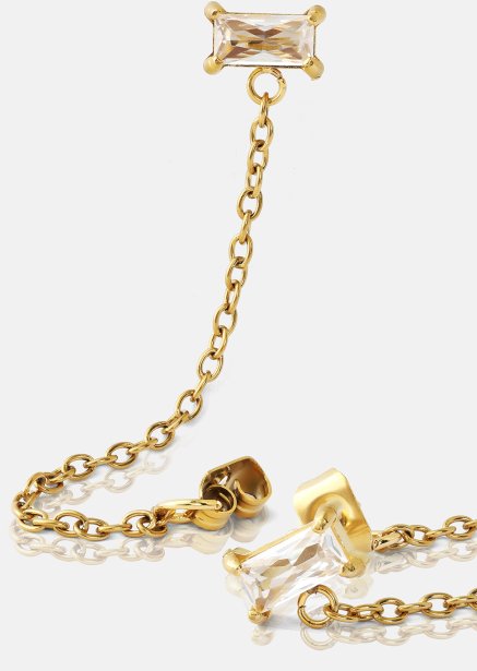 Øredobb Light Crystal Drip - 18k Gullbelagt