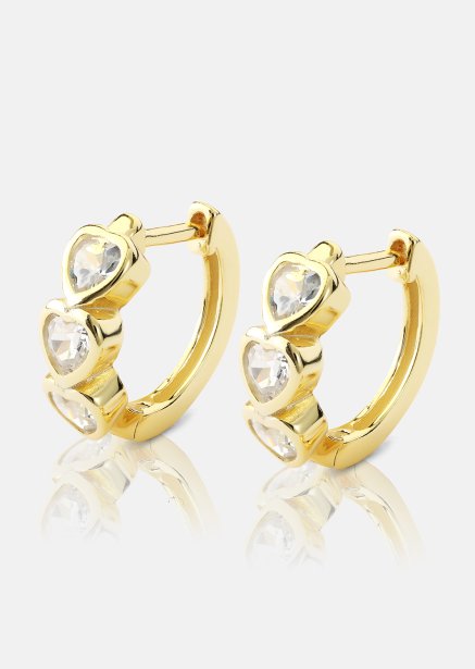 Øredobb Heart Hoops - 18k Gullbelagt