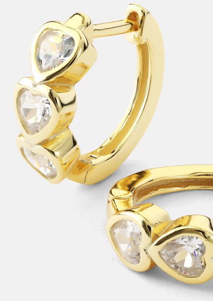 Øredobb Heart Hoops - 18k Gullbelagt
