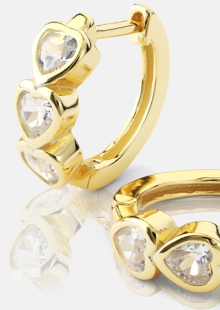Øredobb Heart Hoops - 18k Gullbelagt