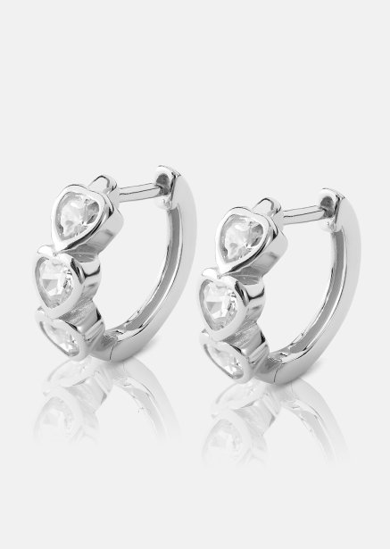 Øredobb Heart Hoops - Sølvbelagt