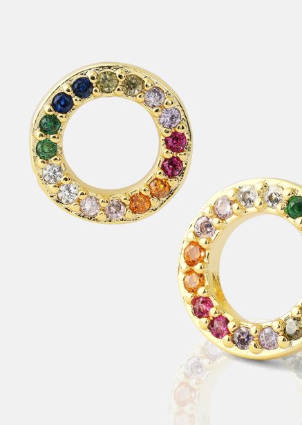 Øredobber Prism Halo - 18k Gullbelagte