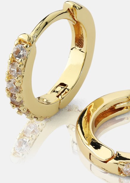 Øredobber Crystal Hoops - 18k Gullbelagte