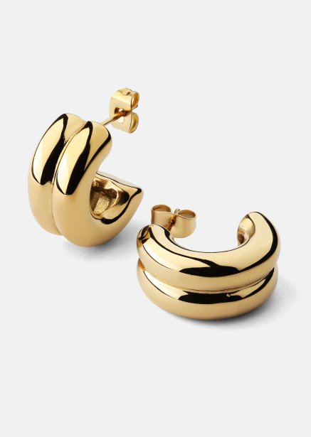 Øredobb Bold Curve - 18k Gullbelagt