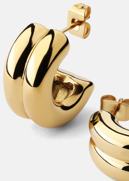 Øredobb Bold Curve - 18k Gullbelagt