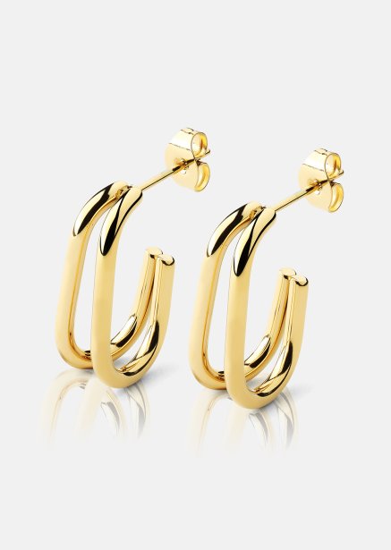 Øredobber Loop Duo – 18k Gullbelagte