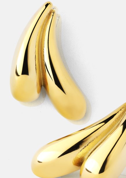 Øredobber Flow Curve – 18k Gullbelagte