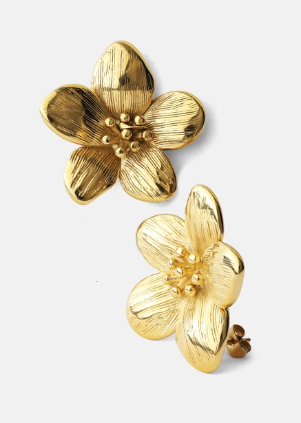 Øredobber Flora Shine – 18k Gullbelagte