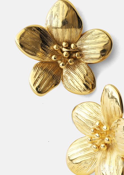 Øredobber Flora Shine – 18k Gullbelagte
