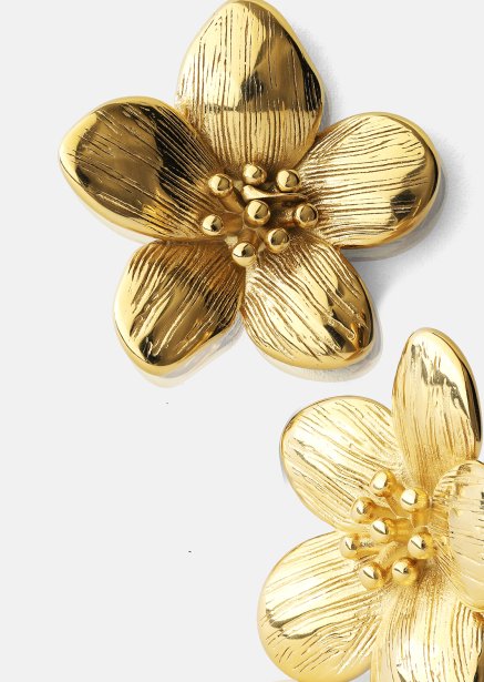 Øredobber Flora Shine – 18k Gullbelagte