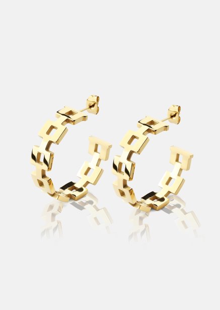 Øredobb GeoHoops - 18k Gullbelagt