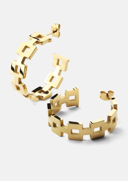 Øredobb GeoHoops - 18k Gullbelagt