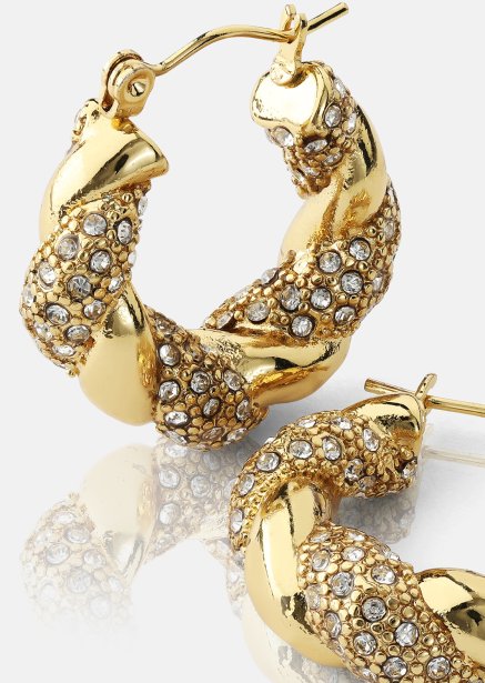 Ørepynt Glam Hoops - 18k Gullbelagt