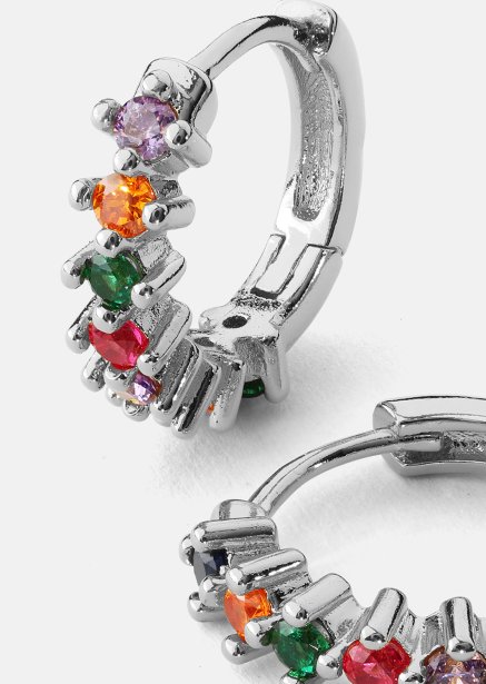 Øredobb Multicolor Shine - Sølvbelagt