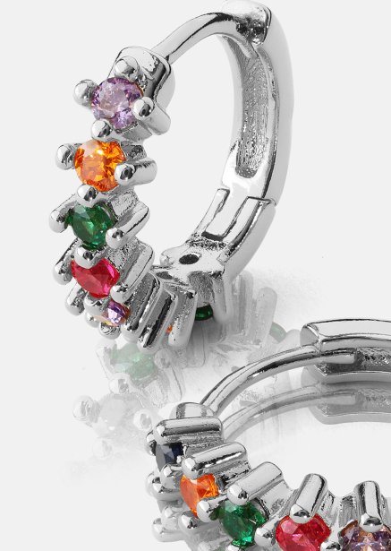 Øredobb Multicolor Shine - Sølvbelagt