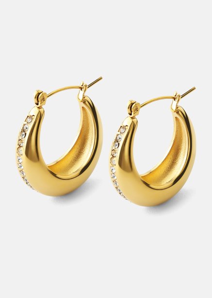 Øredobber Shine Hoops - 18k Gullbelagte