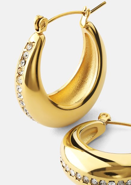 Øredobber Shine Hoops - 18k Gullbelagte