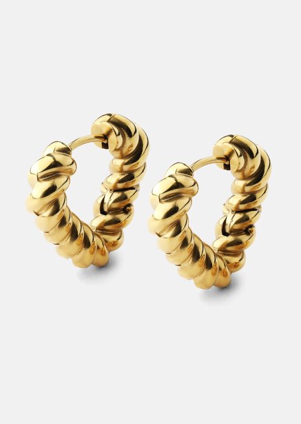 Øredobber Twisted Heart – 18k Gullbelagte