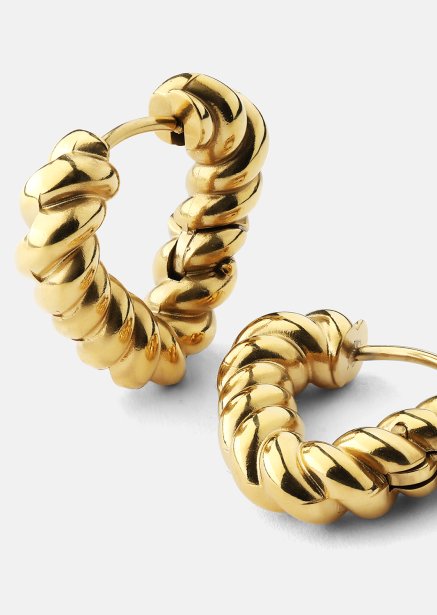 Øredobber Twisted Heart – 18k Gullbelagte