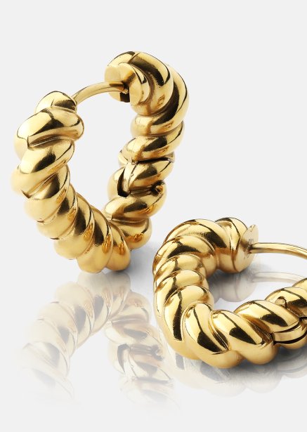 Øredobber Twisted Heart – 18k Gullbelagte