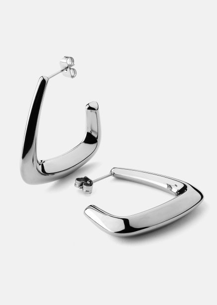 Øredobber Bold Curve – Sølvbelagte