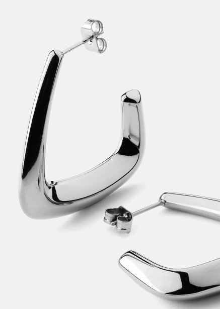Øredobber Bold Curve – Sølvbelagte